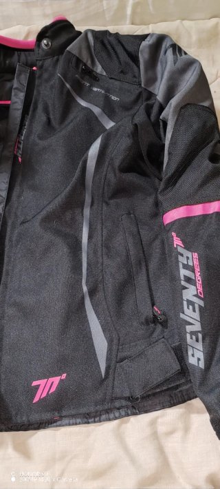 Chaqueta Moto SEVENTY DEGREES XS Negra/Rosa