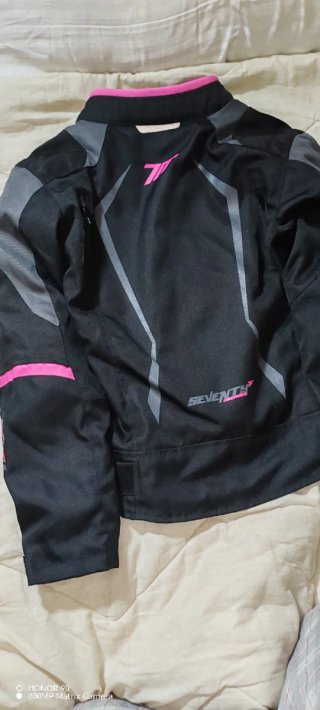 Chaqueta Moto SEVENTY DEGREES XS Negra/Rosa