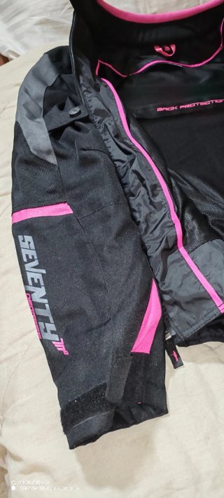 Chaqueta Moto SEVENTY DEGREES XS Negra/Rosa