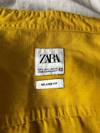 Camisa Zara Manga Larga Amarilla