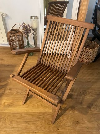 Sillón de madera plegable, en perfecto estado y pe