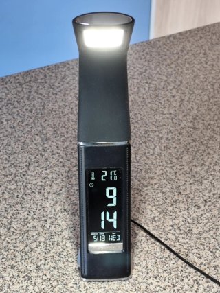 Lámpara flexo táctil negra y plateada