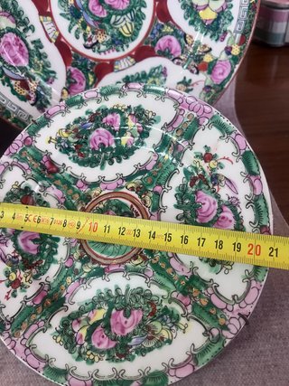 Lote 4 Platos  "Rose Medallion" – Vintage