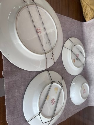 Lote 4 Platos  "Rose Medallion" – Vintage