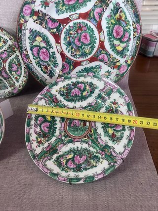 Lote 4 Platos  "Rose Medallion" – Vintage
