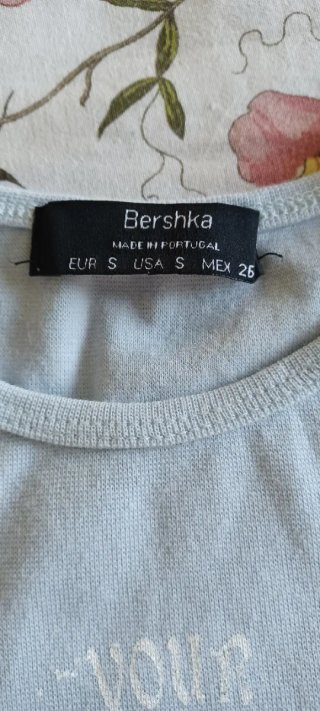 Crop top azul pastel Bershka T. S | Básico verano