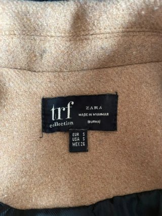 Abrigo paño Zara Beige