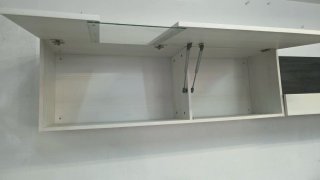 Mueble TV salón madera y cristal