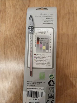 Termómetro analógico para vino