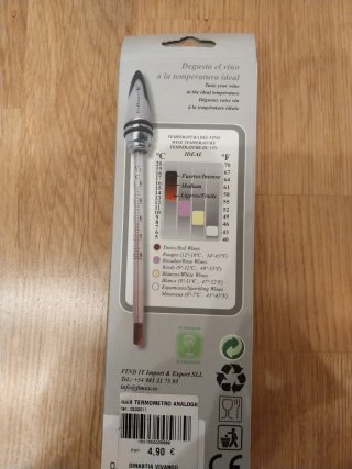 Termómetro analógico para vino