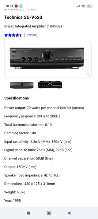 Amplificador Technics SU-V620