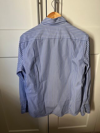 Camisa Massimo Dutti Rayas Azul Tejido Italiano