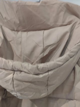 Abrigo acolchado largo mujer beige