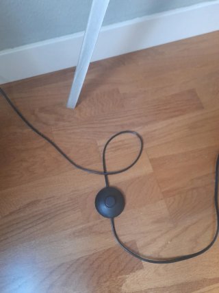 Lámpara de pie trípode madera y tela