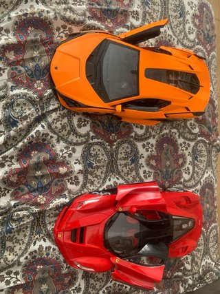 Coche de juguete Ferrari rojo+lamborgini naranja