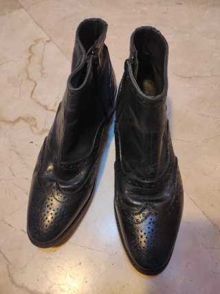 Botines Adela Lopez Piel  azul muy oscuro