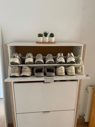 Zapatero Sklum Blanco y Madera