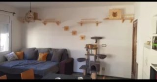 Balcón para gato de madera