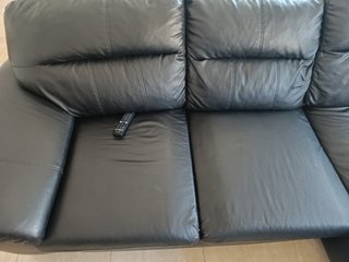 Sofá Chaise Longue Negro Piel