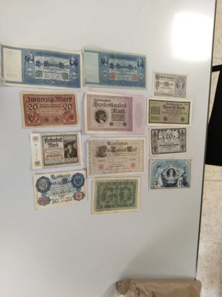 Billetes antiguos alemanes (100, 20, 5000)