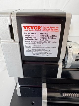 Mini Torno Metal VEVOR 7x12 230V