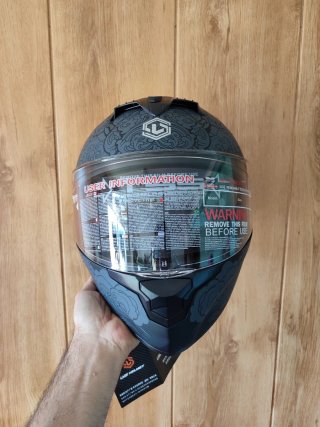 Casco Moto Integral Talla M Gato Gris