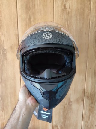 Casco Moto Integral Talla M Gato Gris