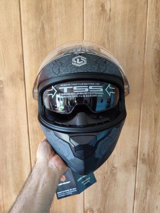 Casco Moto Integral Talla M Gato Gris