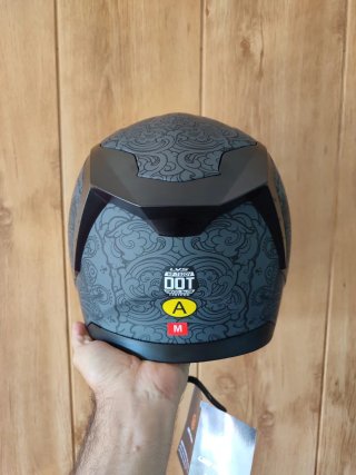 Casco Moto Integral Talla M Gato Gris