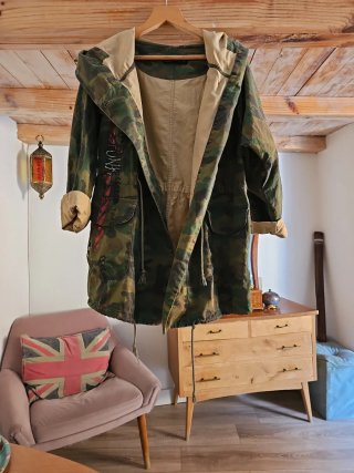 Chaqueta Zara Camuflaje Militar Mujer