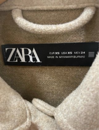 Sobrecamisa Zara Beige Talla XS