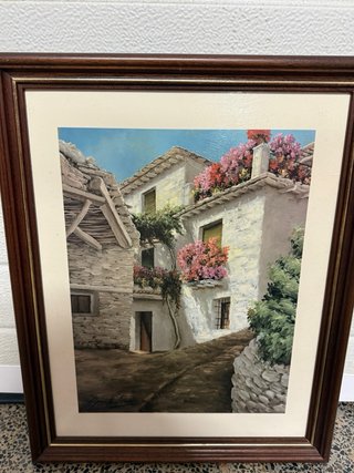 Pacchetto di 7 quadri paesaggistici di villaggi
