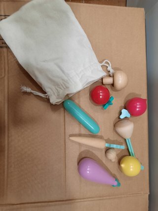 Juguete Verduras Madera Bolsa