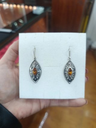 Pendientes Plata y Ámbar