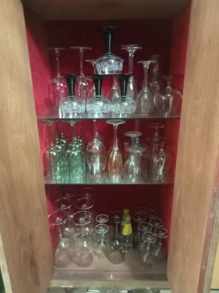 Mueble bar antiguo madera dorado