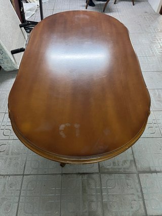 Mesa comedor madera + 6 sillas tapizadas