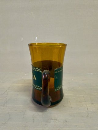 Jarra + 3 Vasos Cerveza Ámbar Cristal Vintage