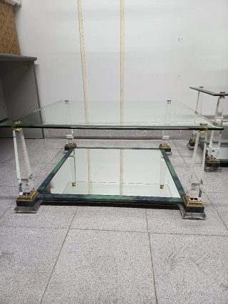 Mesas de centro cristal ,metal y metacrilato.