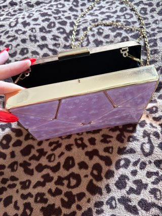 Bolso de fiesta dorado con purpurina