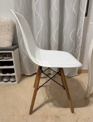 Silla Nórdica Moderna Blanca y Madera