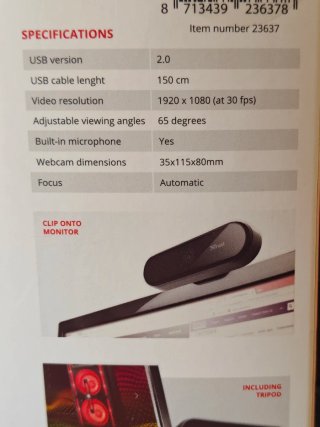 Webcam Trust Tyro Full HD 1080p