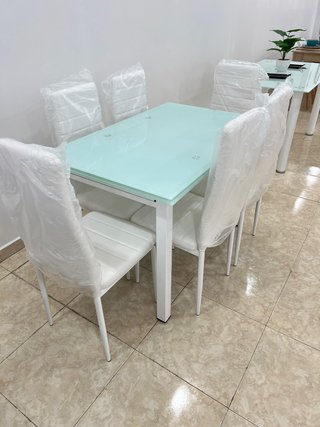 Mesa Comedor Cristal 6 Sillas