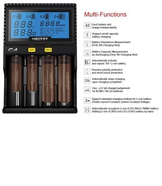 Caricabatterie MiBoxer C4 per batterie ricaricabili