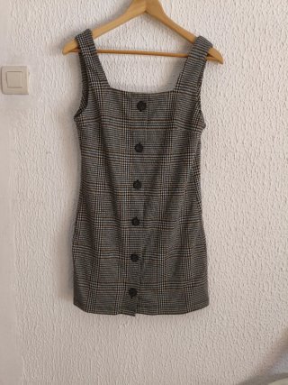 Vestido cuadros botones