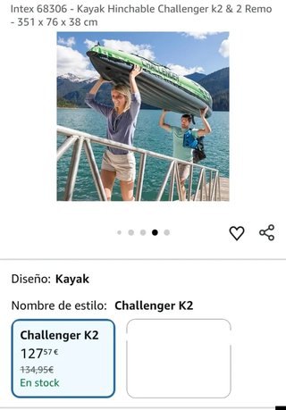 Intex 68306 - Kayak Hinchable Challenger k2 & Remo