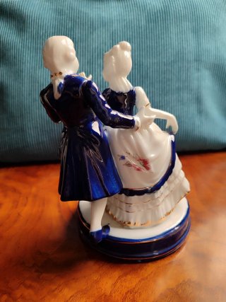 Figura de porcelana pareja Capodimonte gran tamaño