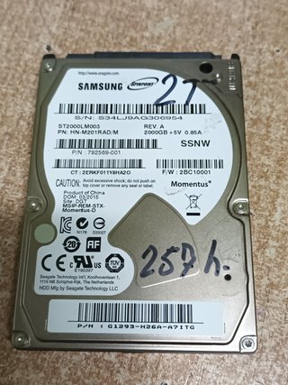 disco hdd 2tb, 2.5, samsung, con informe