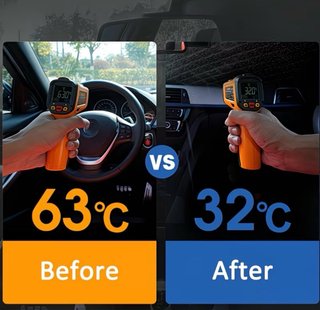 Parasol Plegable Coche Negro