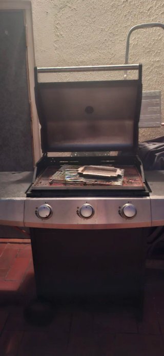 Barbacoa de Gas Negra y Plateada