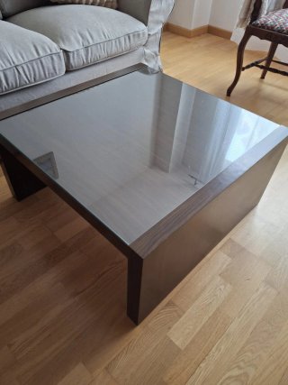 Mesa de centro madera y cristal